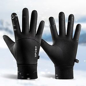 Găng tay nam giữ ấm mùa đông cảm ứng điện thoại chống nước tương đối tốt lót nỉ lông cam cấp GTN668