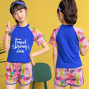 Đồ Bơi Bé Gái Hai Mảnh BB030 MayHomes Áo Ngắn Tay Quần Short Màu Sắc Dễ Thương
