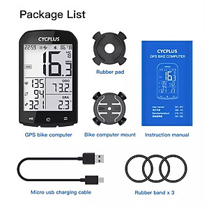 Cycplus M1 Đồng Hồ Tốc Độ Xe Đạp GPS ANT+ Bluetooth 5.0 Speedometer LCD 2.9" Backlight IPX6 Tương Thích Strava Garmin