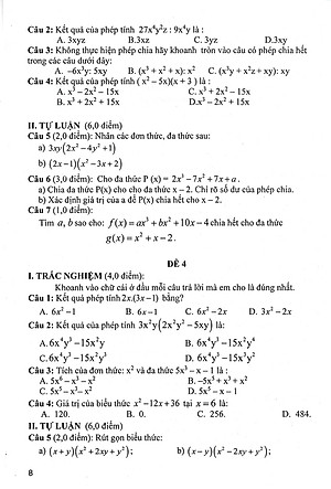 Đề Kiểm Tra Toán 8 (Bám Sát SGK Kết Nối Tri Thức Với Cuộc Sống)_HA