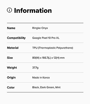 Ốp lưng cho Google Pixel 10 Pro XL / Pixel 10 Pro / Pixel 10 RINGKE Onyx - Hàng Chính Hãng