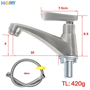 Vòi chậu rửa mặt lavabo dòng lạnh inox 304 Hobby home decor LBL6