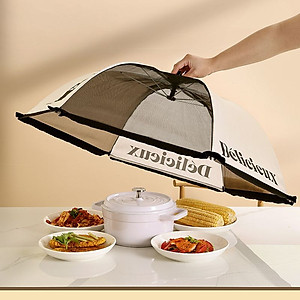 Chụp lồng bàn đậy thức ăn gấp gọn ,  giữ nhiệt và bảo vệ đồ ăn sạch sẽ ,  chất liệu an toàn có móc treo tiện lợi