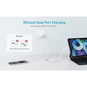 Combo Củ Sạc Nhanh 1C+1A Kèm Cáp C to C ANKER B2348 20W- Hàng Chính Hãng