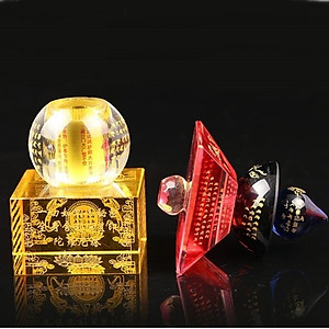 Tháp xá lợi pha lê màu có đế đèn led tự chọn kích thước