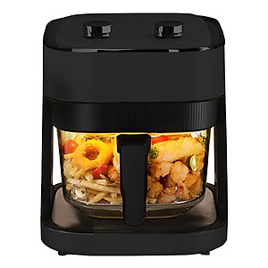 Nồi chiên không dầu thủy tinh Mishio MK373 - Dung tích 7 lít lòng nồi không bong tróc gỉ sét - Hàng chính hãng