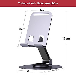 Giá Đỡ Điện Thoại Máy Tính Bảng Hợp Kim Nhôm Xoay 360 Độ, Kiểu Dáng Công Nghệ, Gấp Gọn Tiện Lợi- hàng nhập khẩu