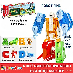 Đồ Chơi Bảng 26 Chữ Cái Biến Hình Lắp Ghép Chiến Binh Robot Khủng Long Lớn Sáng Tạo Chữ Số Và Dấu