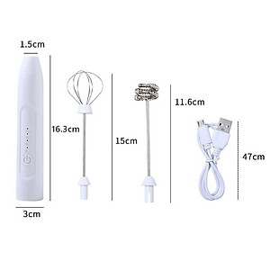 Máy đánh trứng, tạo bọt mini cầm tay 3 tốc độ dùng pin sạc - hàng chính hãng