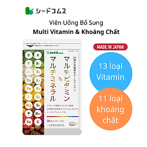 Combo Viên Uống Bổ Sung Vitamin C, E, D, B Vitamin Tổng Hợp Và Khoáng Chất Seedcoms Nhật Bản
