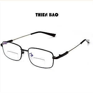 Kính lão thị, viễn thị HAI TRÒNG nhìn Xa - gần TIỆN LỢI cực đẹp KV22 gọng titan Dẻo cực bền toàn viền cao cấp Loại I ( Xa 0 gần có độ)