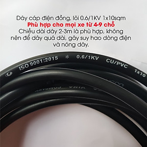 Dây câu bình ắc quy ô tô LOẠI 1 TRÊN THỊ TRƯỜNG, lõi đồng 0,6 đến 1kV, không nóng dây TÂM LUÂN Chổi lau tẩm dầu - Hàng chính hãng