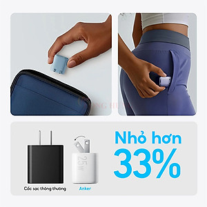 Cốc sạc Anker Zolo 1Type-C 25W PIQ 3.0 A2656 - Hàng chính hãng