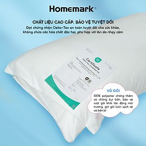 Bảo Vệ Gối Khách Sạn Homemark 50x70cm - Kháng Nước, Chống Bụi, Khóa Kéo Tiện Lợi