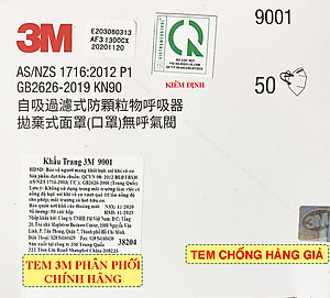 Khẩu trang 3M 9001 - Khẩu trang 3D Mask chống bụi mịn, phòng độc, chống giọt bắn