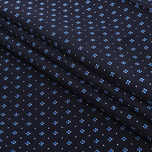 Áo Sơ Mi Nam Công Sở Trung Niên thương hiệu Anton Ngắn Tay màu Xanh Tím Than Vải Cotton Họa Tiết Hoa Nhí – X809