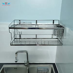 Kệ chén bát 2 tầng đa năng inox 304 Tín Thành Phát – Đựng chén đĩa ngăn nắp, tiết kiệm không gian