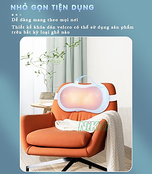 Gối Massage Hồng Ngoại, Mát Xa Cổ Vai Gáy Nikio NK-135DC - Xoa Bóp Chuyên Sâu, Hỗ Trợ Cải Thiện Đau Mỏi Nhanh, Pin Sạc Tiện Lợi