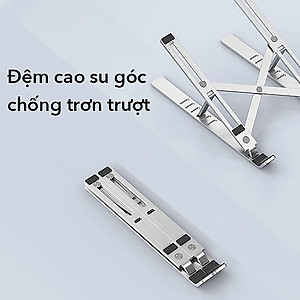 Giá Đỡ Laptop Hợp Kim Nhôm Cao Cấp Có Thể Gấp Gọn, Giúp Tản Nhiệt Laptop, dành cho Macbook, Máy Tính Xách Tay. 07 Vị Trí Điều Chỉnh Góc Độ. Hàng Chính Hãng