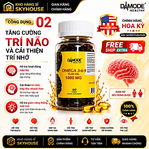 Viên uống hỗ trợ tim mạch OMEGA 369 DAMODE lọ 60 viên hỗ trợ tăng cường trí não chính hãng Hoa Kỳ 