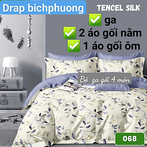  Bộ drap gối Tencel vải Hàn Quốc , đỉnh cao mát , mềm mại { drap và 3 áo gối}