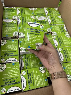 Bột Cắm Hoa ISRAEL (Combo 50 gói dưỡng hoa), Hiệu Longlife giữ hoa tươi lâu gấp 2 lần và 14 ngày không thay nước mới
