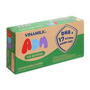 Sữa dinh dưỡng Vinamilk ADM Có Đường - Thùng 48 hộp 110ml