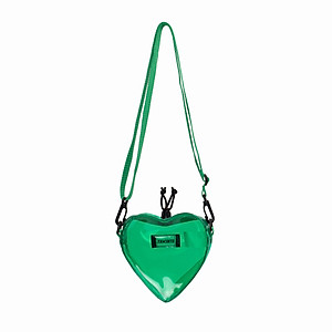 5THEWAY HEART SHOULDER BAG in DEEP MINT aka Túi Trái Tim Trong Suốt Xanh Lá
