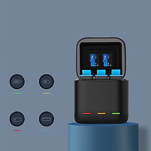 Dock Sạc 3 Pin Cho GoPro 9 - Bộ Sạc Máy Quay GoPro Hero 9 Có Nắp Đậy (Hàng Chính Hãng)