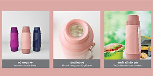 Phích giữ nhiệt cầm tay nhỏ gọn 0,45L Rạng Đông. Model RD 04528 N2