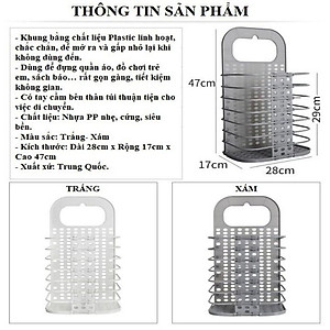 Giỏ gấp gọn đựng đồ treo tường nhựa VIỆT NHẬT kèm 1 móc dán chịu lực - giỏ đa năng đựng quần áo, đồ chơi, đồ ăn,...00540