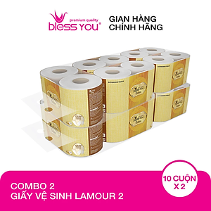 Combo 2 Lốc Giấy vệ sinh Bless You Lamour 2 (Lốc 10 cuộn)