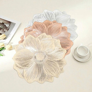 Tấm Lót Bàn Ăn PVC Hình Hoa Sen 38cm – Phong Cách Châu Âu, Sang Trọng, Dễ Vệ Sinh - Thảm Lót Bình Hoa - Thảm Decor - Hàng CHính Hãng MINIIN