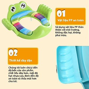 Bệt Lót Bồn Cầu Có Tay Vịn Cho Bé Ngồi Vệ Sinh MINIIN - Hoạ Tiết Ngộ Nghĩnh - Hàng Loại 1( Giao màu ngẫu nhiên )