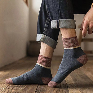 Tất nam cổ trung hộp 5 đôi kháng khuẩn cao cấp đóng hộp 5 màu thiết kê đa dạng Tất vớ nam công sở