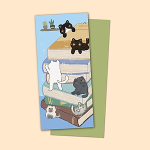 [1 Cái Ngẫu Nhiên] Bookmark Kẹp Sách, Dấu Trang Họa Tiết Hình Mèo Dễ Thương - SBOOKS