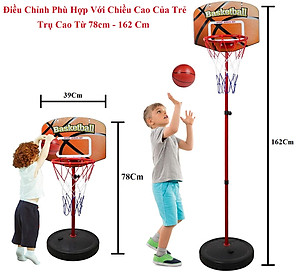 Bộ Đồ Chơi Bóng Rổ Cho Bé Thân Sắt (Đủ Phụ Kiện) Điều Chỉnh Chiều Cao Của Trụ – Bóng Rổ Trụ Sắt Cao Cấp Cho Trẻ Em – Chính Hãng Dododios 