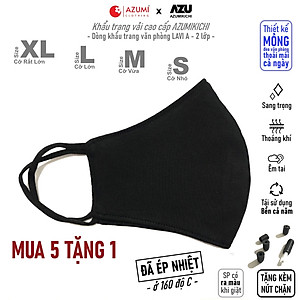 Khẩu trang vải Azumikichi màu đen, khẩu trang thời trang cao cấp sang trọng