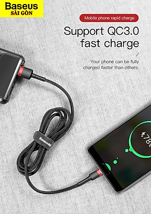 Cáp sạc Baseus Cafule Quick Charge và truyền dữ liệu tốc độ cao Usb to Type C 3A CATKLF- Hàng chính hãng