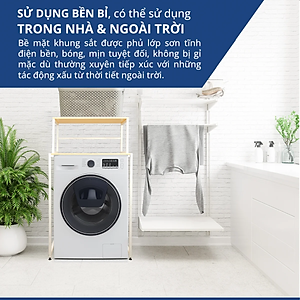 Kệ máy giặt mặt gỗ chân sắt Kachi MK287 - Hàng chính hãng