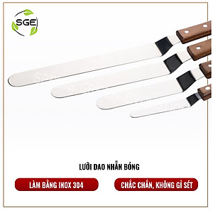 Dao Chà Láng Bánh/ Dao Lấy Bánh, Xẻng Phết Bánh Kem Spatula Model BS. Có 4 Kích Thước, Chất Liệu Inox Cao Cấp, Tay Cầm Gỗ, Siêu Nhẹ. Hàng Nhập Khẩu Chính Hãng Thái Lan