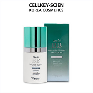Kem Nền Che Khuyết Điểm Kiềm Dầu Chống Nắng Dưỡng Da Ngăn Ngừa Lão Hóa Công Nghệ Nano Vàng Cellkey-Scien Multi Action BB Cream (30ml)