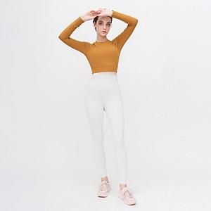 Áo Tập Yoga Gym Hibi Sports CR820 Kiểu Tay dài cổ tròn Khoét Lưng, Kèm Mút Ngực