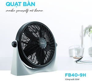 Quạt Hộp, Quạt Để Bàn 5 Cánh Midea FB40-9H (Quạt Điện Hàng Chính Hãng, Công suất 55W, Chỉnh Gió 3 Tốc Độ)