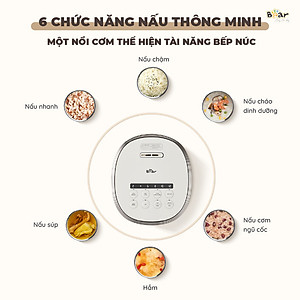 Nồi Cơm Điện Tử Bear 3L Lòng Nồi 5 Lớp Đa Năng Nấu Cơm Nấu Cháo Hầm Hấp Hâm Nóng Hẹn Giờ Lên Đến 12 Tiếng SB-NC30A - HÀNG CHÍNH HÃNG