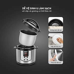 Nồi áp suất điện đa năng Elmich 6L PCE 1809OL - Hàng Chính Hãng