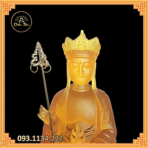 Tượng địa tạng vương bồ tát – tượng phật Địa Tạng lưu ly màu vàng cao 21cm đồ thờ cúng phong thủy shop Diệu Tâm