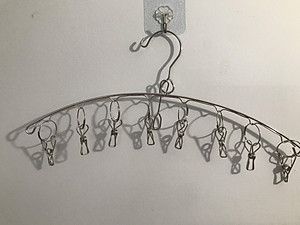 Móc treo quần áo, móc phơi đồ inox chống rơi, có 8 kẹp cố định- Phơi quần áo trẻ em, treo đồ nhà tắm, treo tất vớ, đồ lót