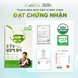 THẠCH COLLAGEN NHA ĐAM SÂM NHO XANH HỮU CƠ (hộp 10 gói) HỖ TRỢ ĐẸP DA