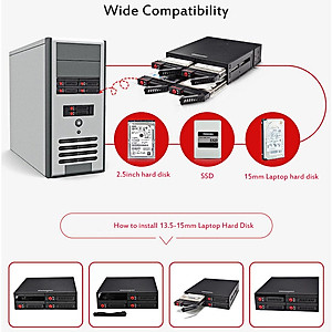 Ổ cứng Di động OImaster 4 Bays 2,5 ’’ SATA HDD SSD  Giá đỡ Mặt sau với Chức năng Khóa Bàn phím Hỗ trợ Hot-swap 6Gbps